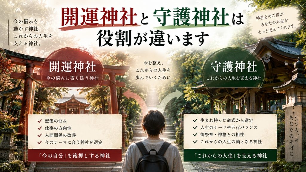 開運神社と「守護神社」は役割が違います