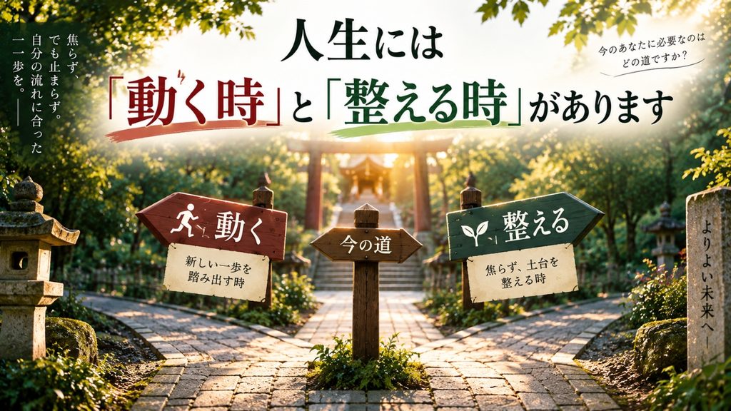 人生には「動く時」と「整える時」があります