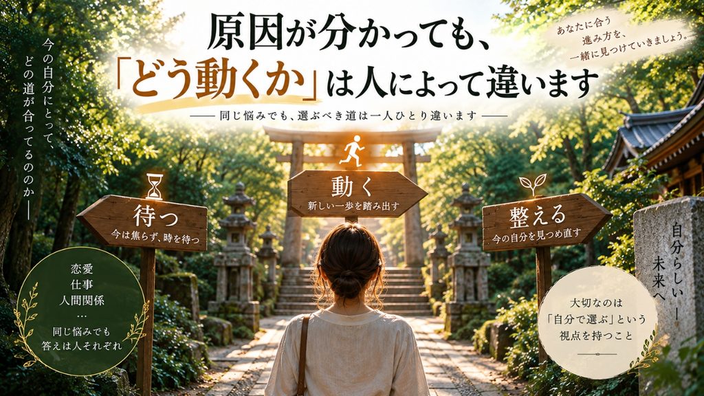 原因が分かっても、「どう動くか」は人によって違います
